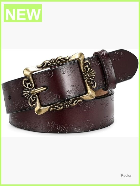 Genuine Leather Belt with Pin Buckle Trim to Fit Jeans Dress Pants Adjustable main image 4